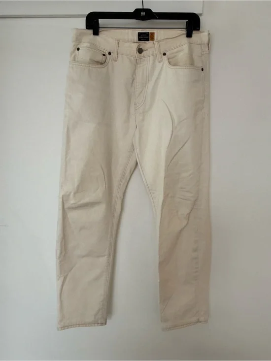 Collectors item these Ecru J. Crew Slim Straight Jeans in Off-White/Cream