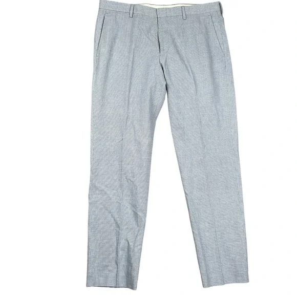 J‎ Crew Ludlow Pants Mens 34W 30L Light Blue Houndstooth Somelos Dress Pants