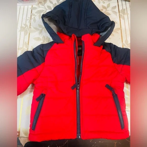 Oshkosh B'gosh Hoodie Jacket Toddler 18M Puffer Coat  Red/ Blue