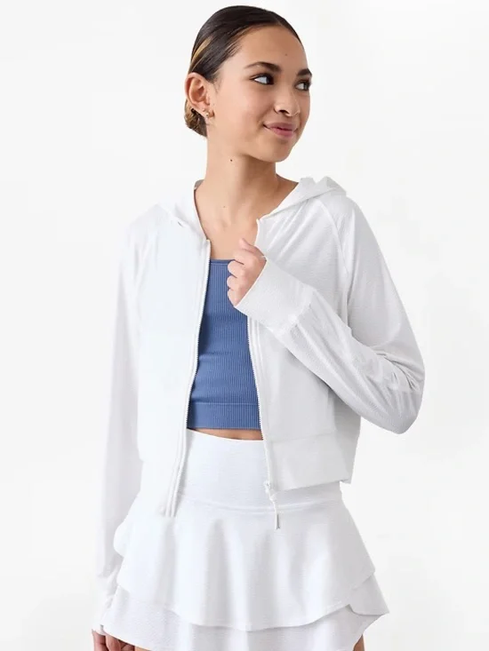 NWT Athleta Girl White Serve UPF Jacket XXL 16