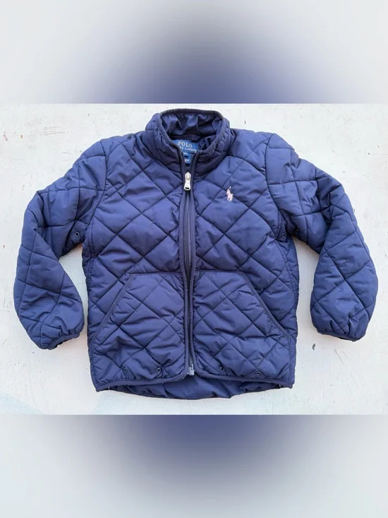 Kid's Polo Ralph Lauren Jacket Blue Logo 4T Preppy Casual Puffer Norm City Yacht