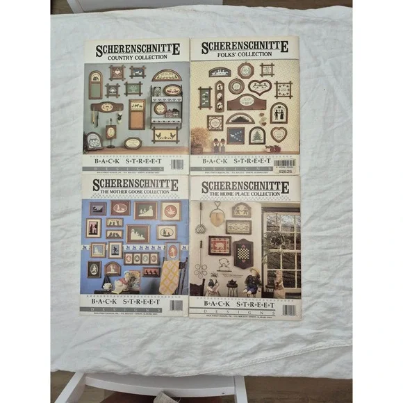 Back Street Designs Scherenschnitte Pattern Books Unisex OS Multi Set of 4 Folk