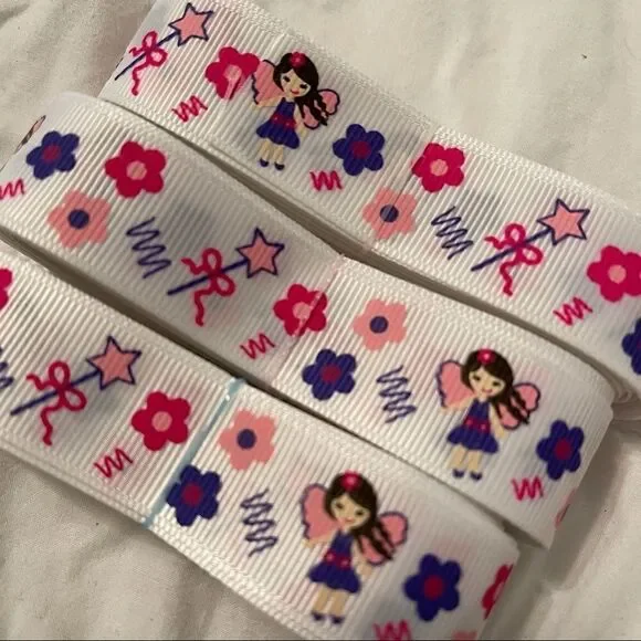 Grosgrain Ribbon 7/8” 5 yards yds 5/$20 NEW fairy flowers floral wand girl pink