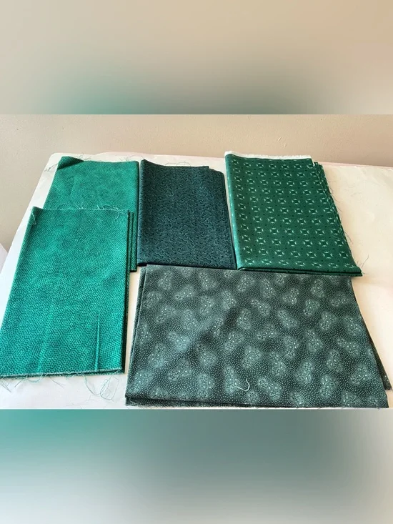 Quilting Sewing Craft Material Lot Henry Glass #1603#1597 Paisley Greens Cotton