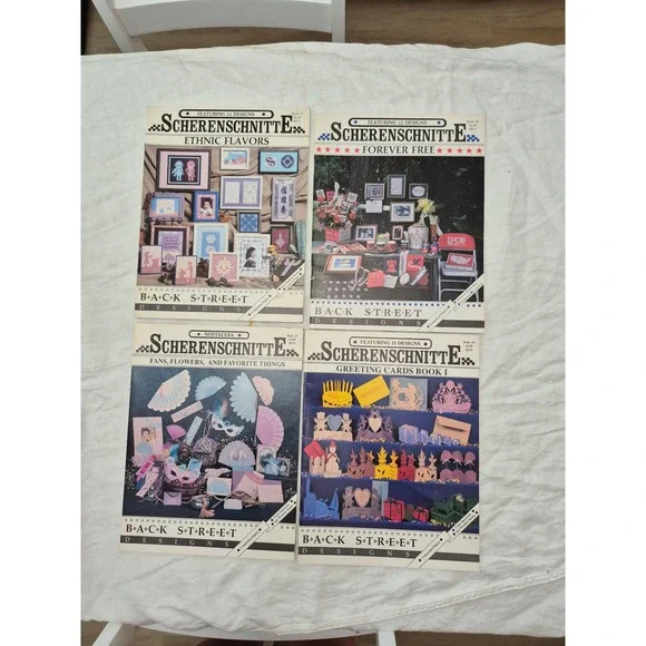 Back Street Designs Scherenschnitte Books Unisex OS Multicolor Vintage Craft Lot