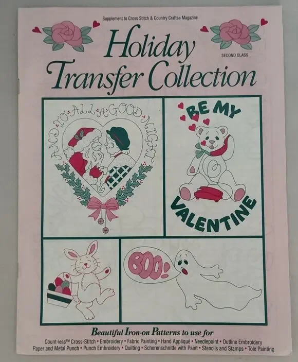 Cross Stitch & Country Crafts Holiday Transfer Collection Iron on Patterns