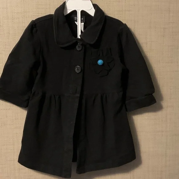 Charming Black Kids Pea Coat