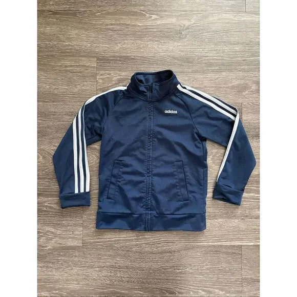 Adidas Full Zip Navy Blue Active/Casual Track Jacket Size 6T