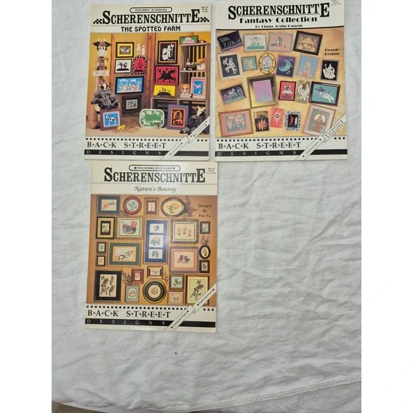 Back Street Designs Scherenschnitte Books Unisex Vintage Papercraft Set of 3