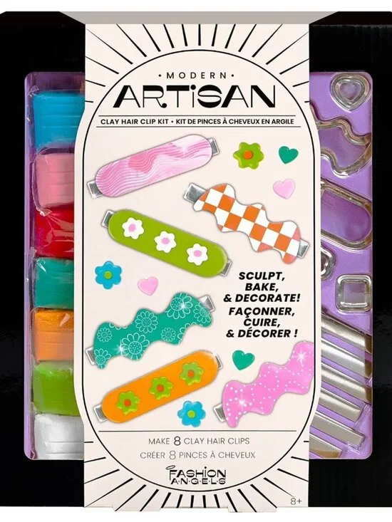 Fashion Angels Tween Artisan Clay Hair Clips Making Kit Multi-Color New