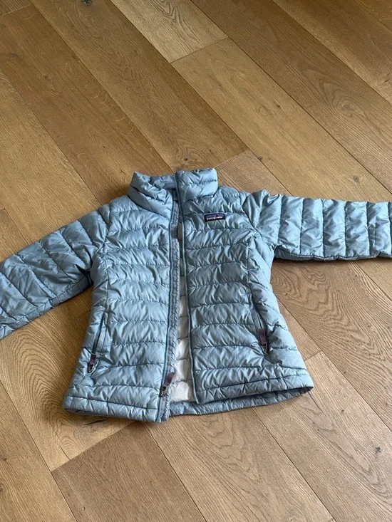 Patagonia Light Blue Quilted Kids Puffer Jacket