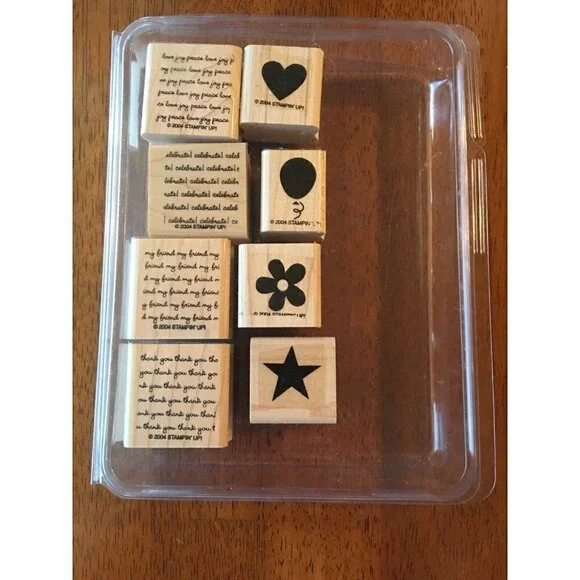 Stampin’ Up! 2004 Mini Messages Stamp Set of 8 Premounted Scrapbooking Cards