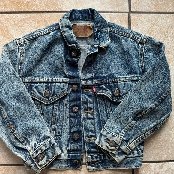 Vintage 80s Levi's Acid-Wash Blue Denim Jacket