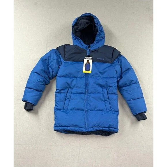 Boys Lands End Puffer Lined Fleece Jacket