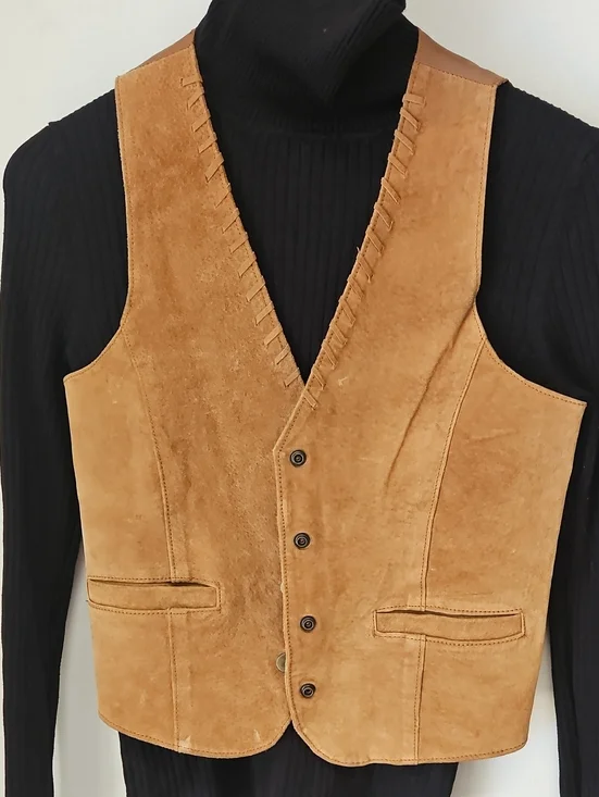 Vintage 🤠 90s Cowgirl Girls Suede Vest Prairie & Western