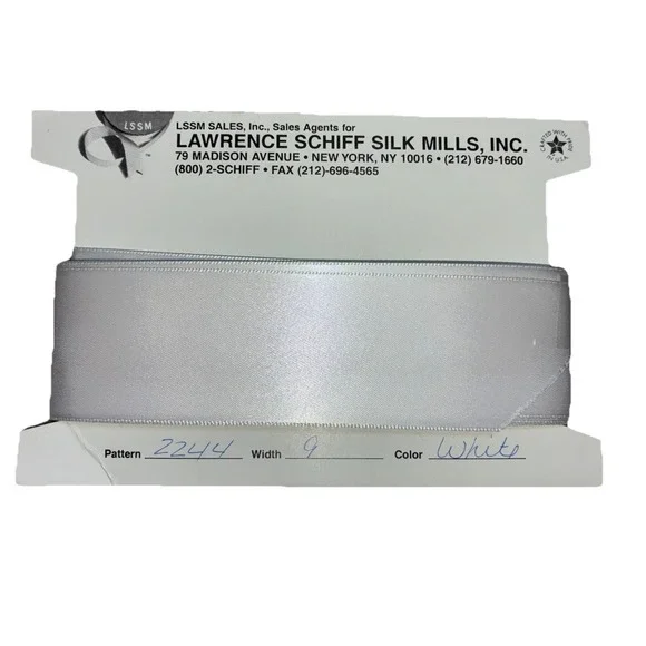 Lawrence Schiff Silk Mills Ribbon White 1.5