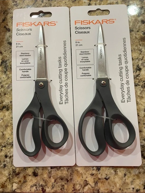 Fiskars 8 in. Everyday Black Scissors - Comfortable Handle