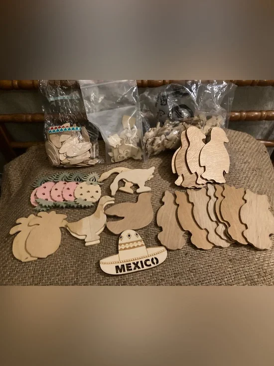 Bundle of wood cut outs