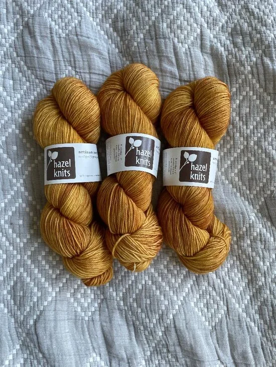 Hazel Knits Artisan Sock Merino Wool Fingering Weight Yarn 3 Skeins