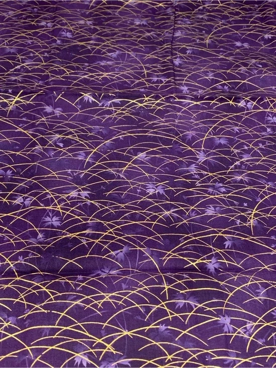 Quilt Gate Japanese Quilting Cotton Fabric Purple Gold Grass Reeds 7/8 Yard