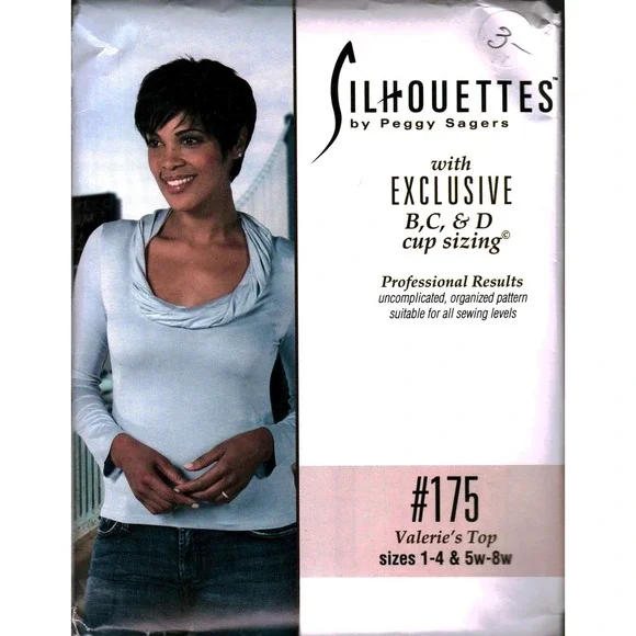 Silhouettes by Peggy Sagers 175 Valerie's Top Sewing Pattern Cowl Neck B C D Cup