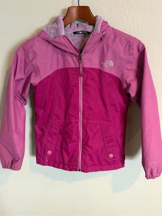 The North Face Girls' Warm Storm Pink Hooded Lined Jacket Girl’s Medium