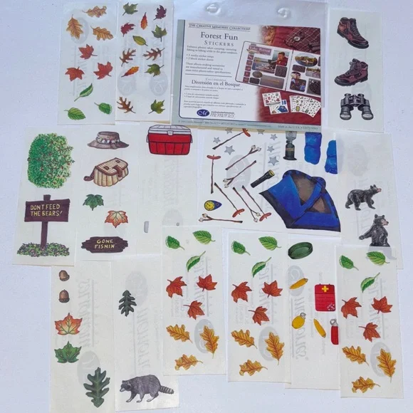 Junk Journal Supplies Creative Memories Forest Stickers Outdoor Camping Stickers
