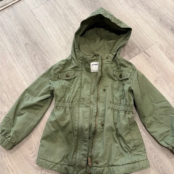 Old Navy Kids Olive Hooded Raincoat