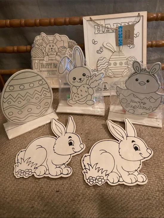 Bundle of paintable wood Easter items