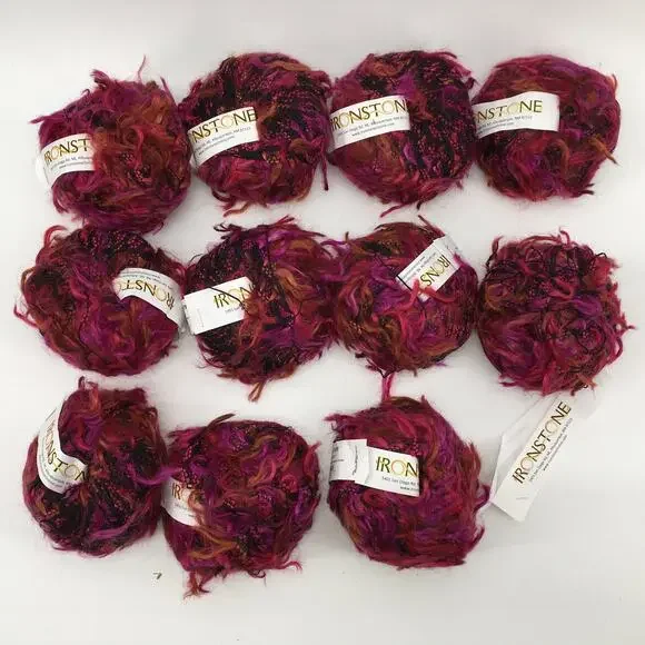 Ironstone Whimsy Yarn Fairy Mohair Blend *Lot 11* Black Pink Orange Eyelash Fur