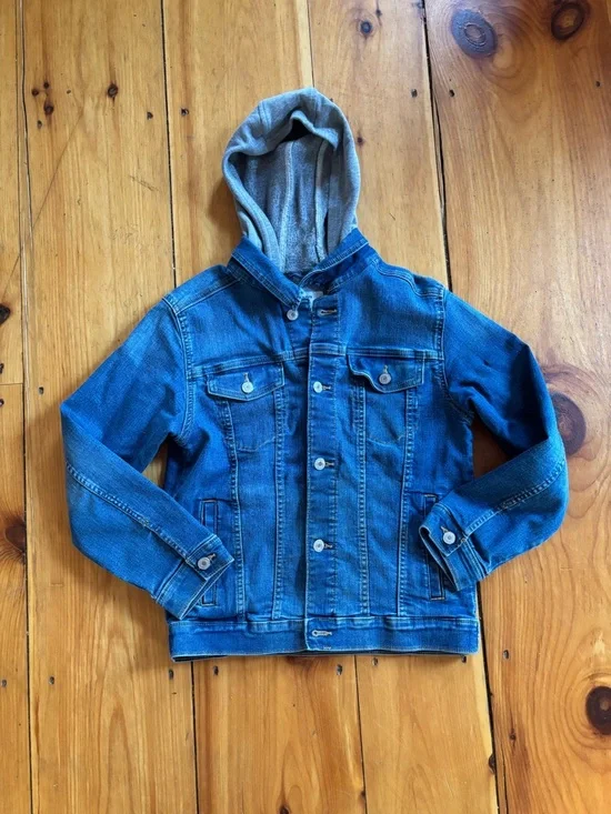 Old Navy Girls Denim Jacket w Hood Size XL 14/16