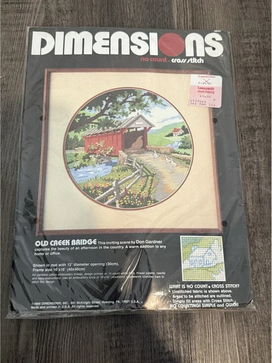 Dimensions Cross Stitch, Old Creek Bridge, 12