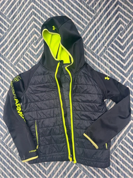 Under Armour Black Jacket with Neon Lime Trim