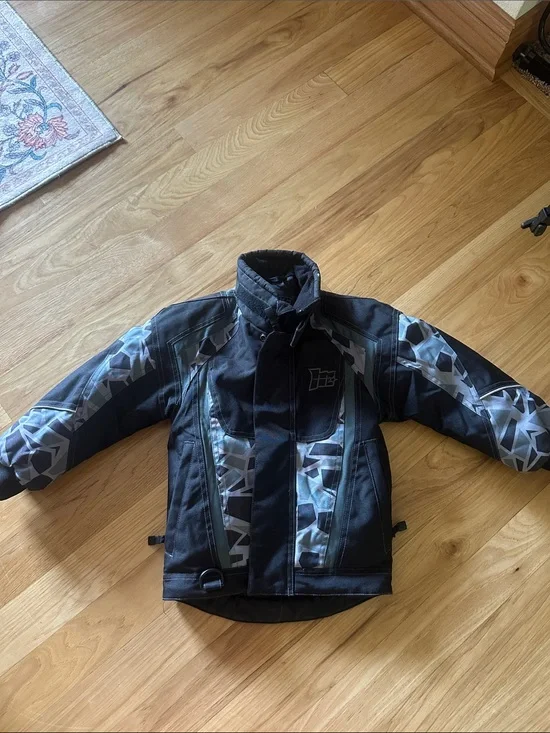 Kids Mossi Racing Winter Black & Gray Geometric Jacket