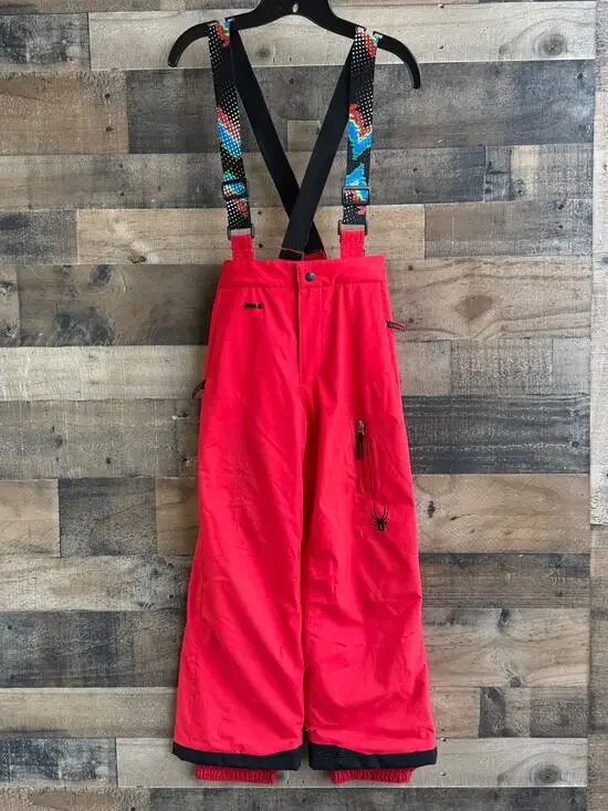 Spyder Youth Red Insulated Ski Snow Pants Bibs - Size 10