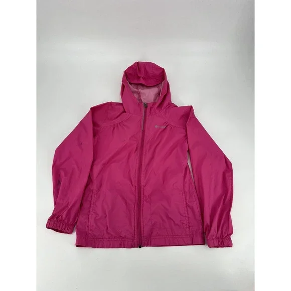 Columbia Girl's Size Medium Pink Nylon Windbreaker‎ Jacket