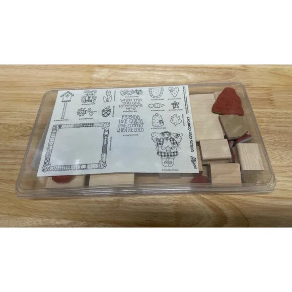 Stampin‎ Up Mounted Rubber Stamp QUILTS GIVE COMFORT
