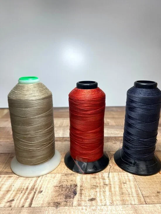 Vintage Nylon Thread Spools - Beige Red & Navy - Nymo & Star Brand - Size F