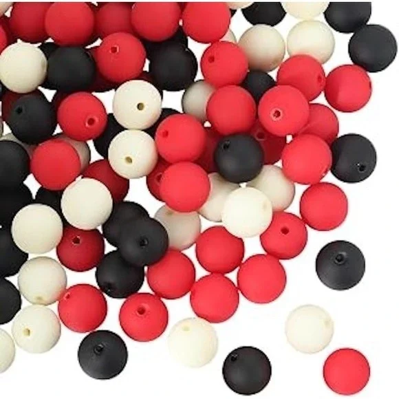 PONABEADIY 100PC Christmas Matte Resin Beads 12mm NIB Jewelry Craft