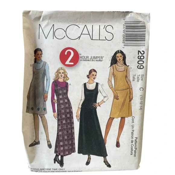 McCalls Sewing Pattern 2909 Jumper Dress Misses Size 10-14