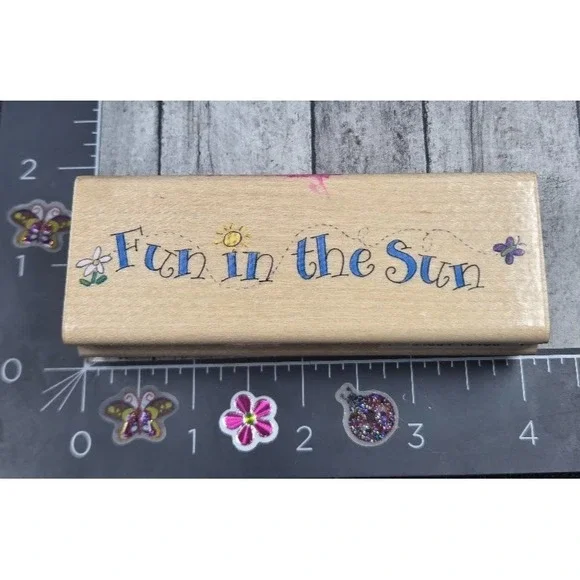 Creative Beginnings Fun In The Sun MRS10468 Rubber Stamp Wood #M63