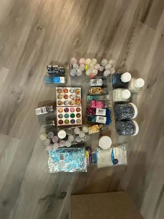 Large Assorted Craft Glitter, Confetti, and Nail Art Decorative Supply Collectio