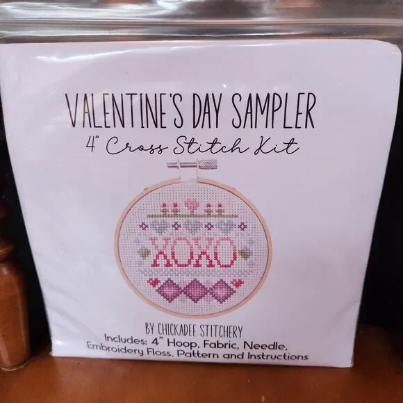 Cross Stitch Kit: XOXO Valentine's Day Sampler - 4