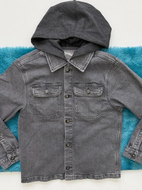 art class Gray Hooded Denim Jacket Size M (8)