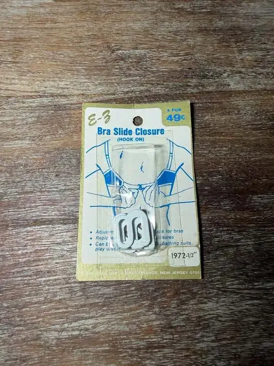 Vintage E-Z Buckle Inc. Bra Slide Closure Hook On 1/2-Inch Replacement Set