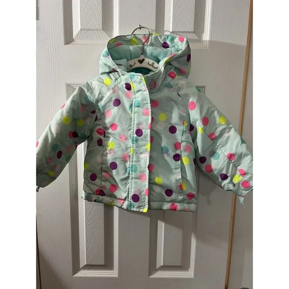 The Children's Place‎ Toddler Girls Hooded Winter Jacket Size 12-18m Polka Dot