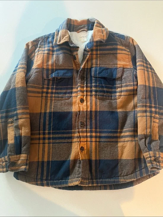 Crewcuts Blue & Tan Plaid Shacket
