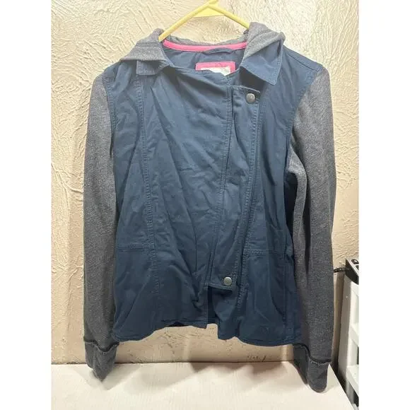 Abercrombie Kids Girls Cotton‎ Hoody Jacket Blue Gray Gorpcore Outdoor Size 14