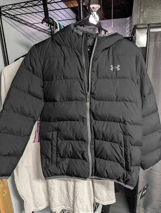 Under Armour Kids Black Hooded Puffer Jacket
