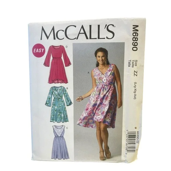 McCALL'S M6890 Misses' Dress Sewing Pattern‎ Size ZZ Easy UNCUT
